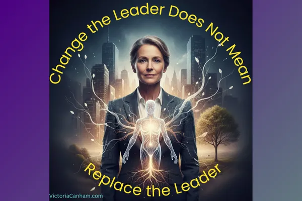 Victoria Canham Consultancy | 2026 Demands the Evolution of the Leader. A conceptual image from Victoria Canham Consultancy showing the journey from basic human evolution to AI integration and advanced leadership psychology.