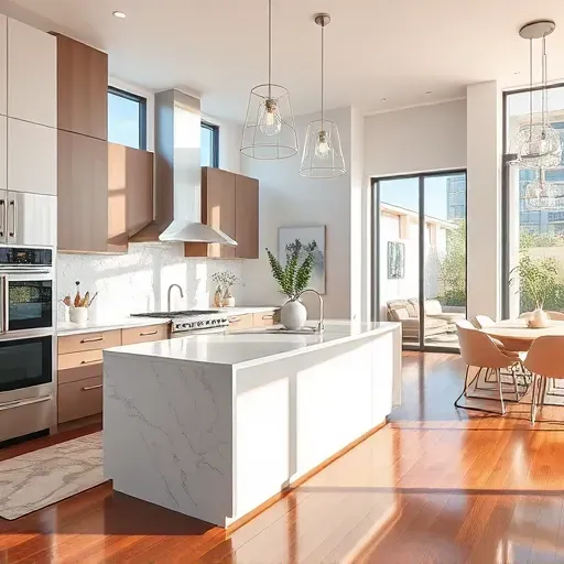 Recently remodeled Manalapan, FL kitchen with modern cabinets, marble counters, stainless appliances, and natural sunlight.