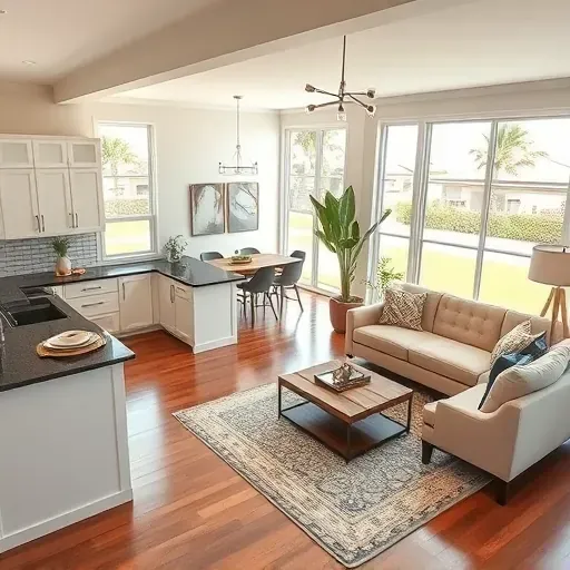 Whole-home remodeling in Mirasol, FL features a modern open-concept space with stylish decor and serene views.
