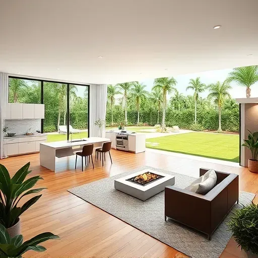 Completed Whole-Home Remodeling in Jupiter FL featuring a stylish living room, modern kitchen, and serene outdoor spaces.