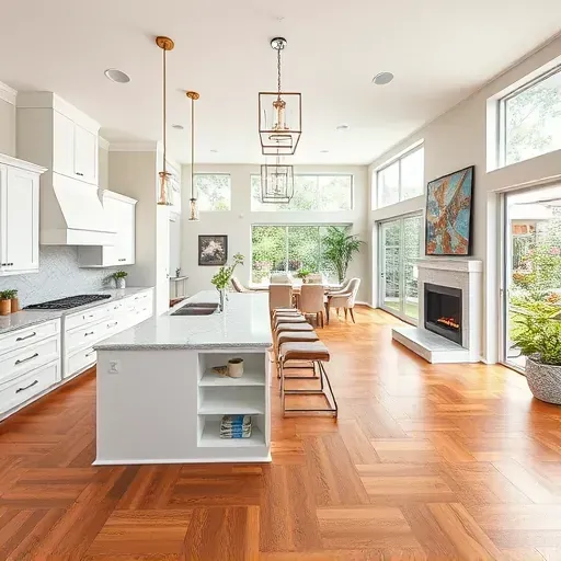 Whole-home remodeling in Greenacres, FL, features a modern kitchen, cozy living area, and elegant decor with lush garden views.