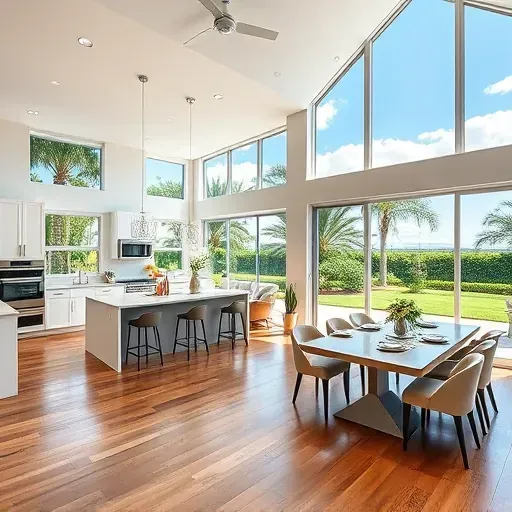 Bright modern living space in Admirals Cove, FL, featuring open-concept design, elegant flooring, and stylish decor.