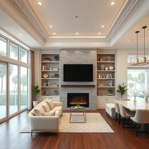Whole-home remodeling in Lake Worth, FL, showcasing a modern, coastal-chic living space with elegant design elements.