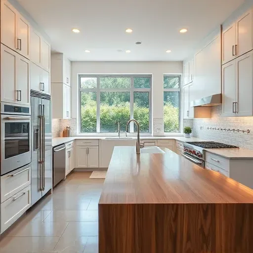 Renovated kitchen in Jupiter, FL, featuring quartz countertops, custom cabinetry, stainless appliances, and natural light.
