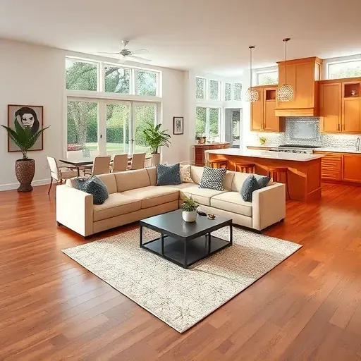 Whole-home remodeling in Wellington, FL, featuring a modern living room and stylish kitchen with elegant details.