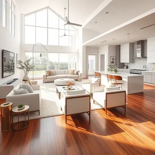 Whole-home remodeling in South Palm Beach features a bright open-concept living area with elegant decor and modern appliances.