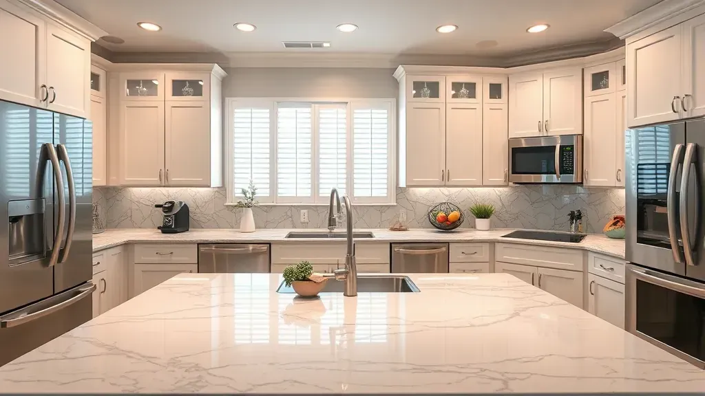 Stylish kitchen countertops projects in Jupiter FL showcasing modern designs and materials