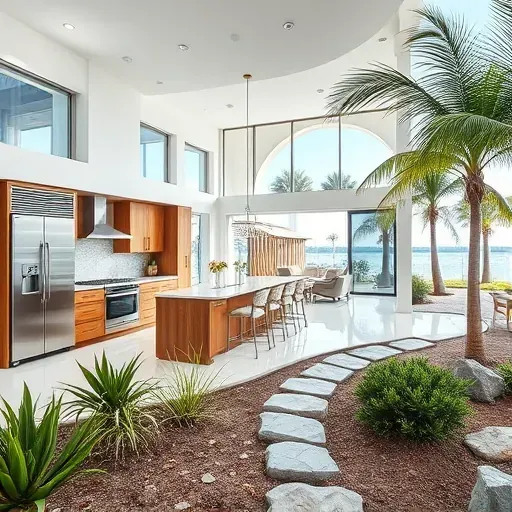 Completed Whole-Home Remodeling in Admirals Cove FL features a modern kitchen, spacious living area, and coastal landscaping.