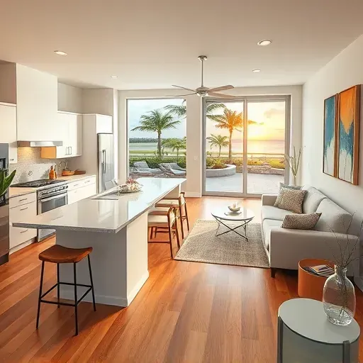 Whole-home remodeling in Delray Beach, FL, featuring an open living space with a sunlit kitchen and coastal charm.