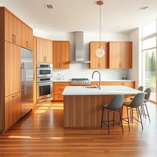 Modern kitchen remodel in Jupiter, FL, featuring sleek cabinetry, marble island, and coastal-inspired design elements.