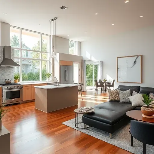 Transformed living space in Seminole Landing, FL, features open-concept design, modern kitchen, and stylish decor.