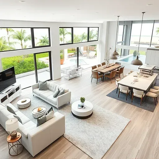 Whole-home remodeling in Jupiter, FL, showcasing elegant design and modern finishes in a spacious interior.