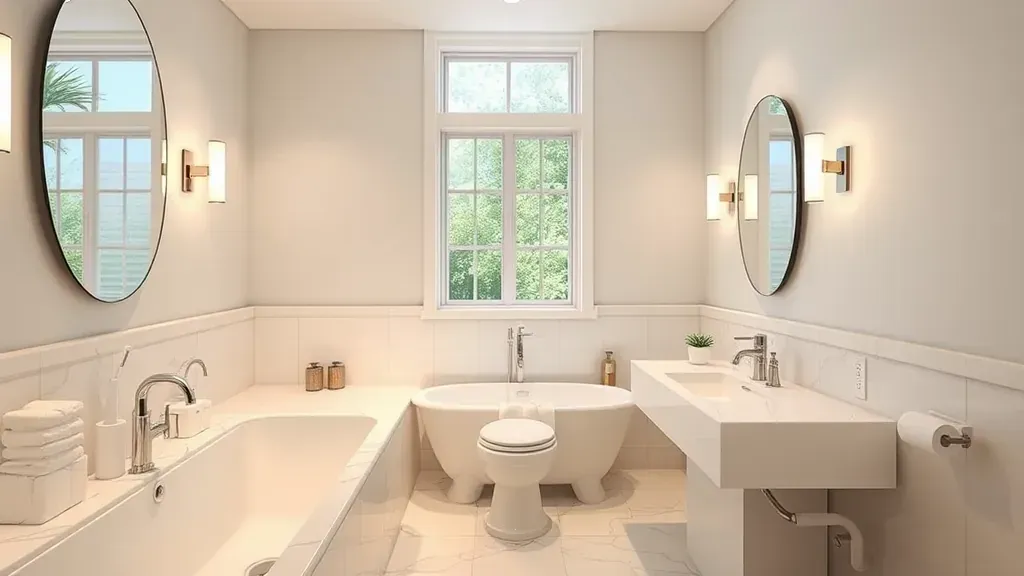 Bathroom plumbing project showcasing modern fixtures and renovations in a stylish home in Jupiter, FL.