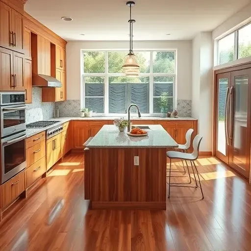 Remodeled Ibis, FL kitchen with granite counters, custom wood cabinetry, stainless appliances, hardwood floors, and natural light.