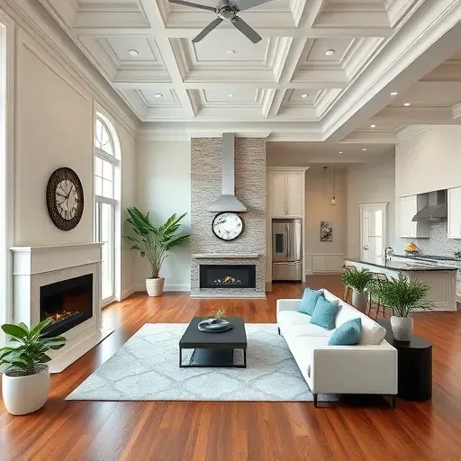 Whole-home remodeling in Admirals Cove, FL, features a modern living area with high ceilings, elegant decor, and natural light.