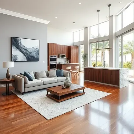 Open-concept living space in Riviera Beach, featuring modern design, luxurious furniture, and bright natural light.