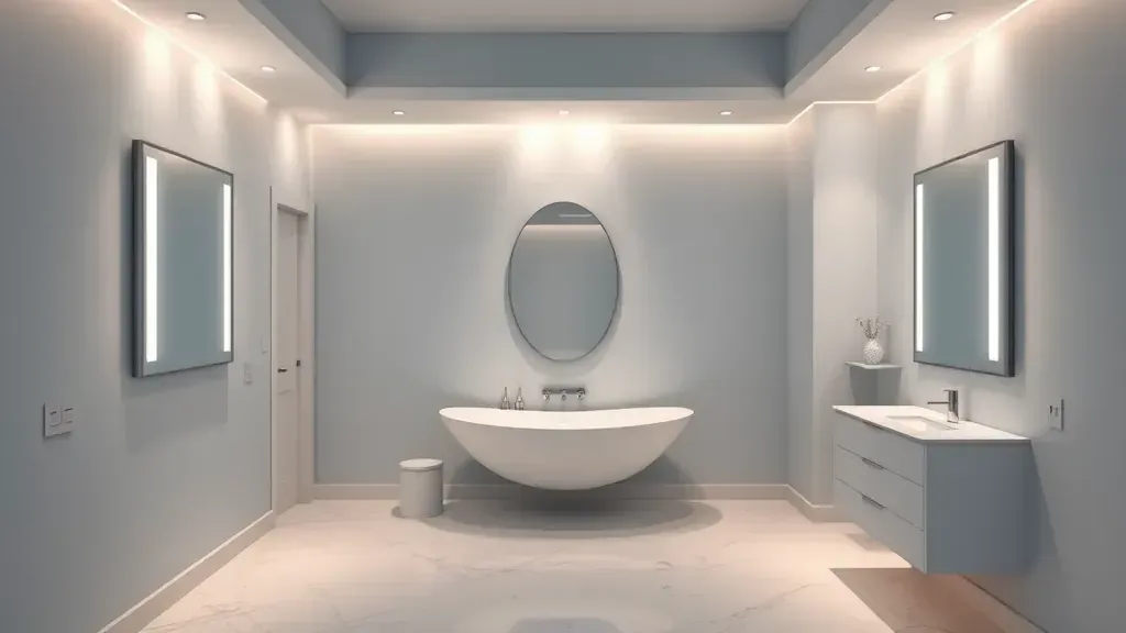 Bathroom lighting projects showcasing modern designs in Jupiter, FL, highlighting elegance and functionality.