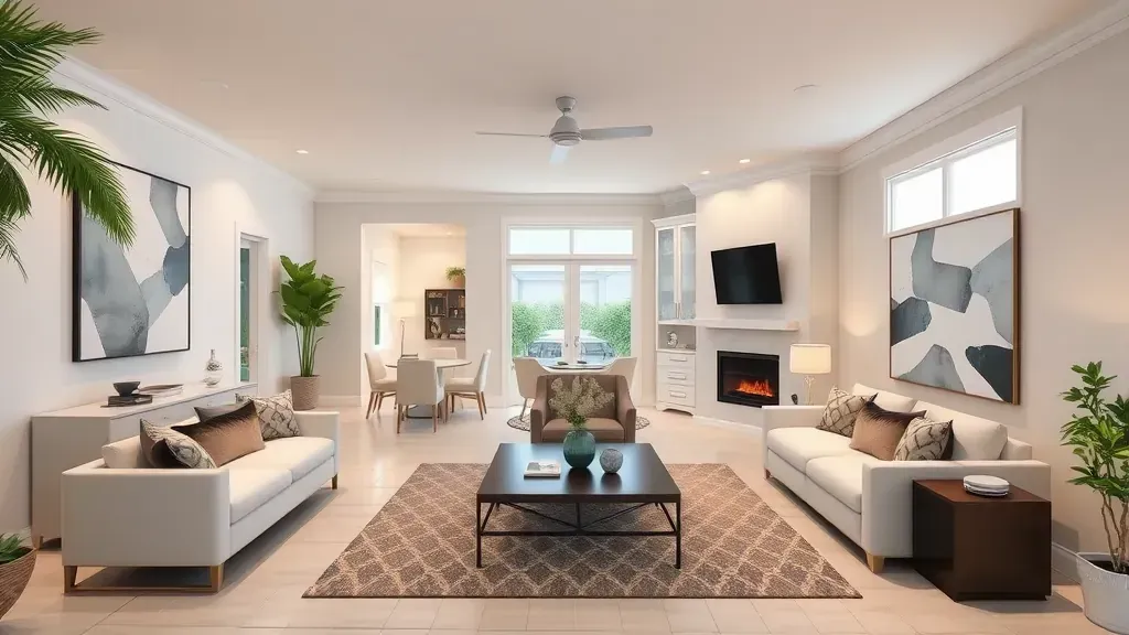 Whole-Home Remodeling in Boynton Beach, FL: Stunning transformation of a kitchen and living space.