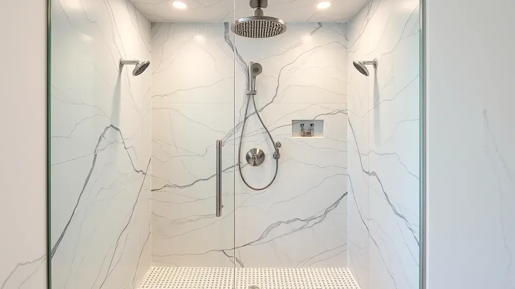 Shower installation project in a modern bathroom in Jupiter, FL showcasing sleek design and high-quality finishes.