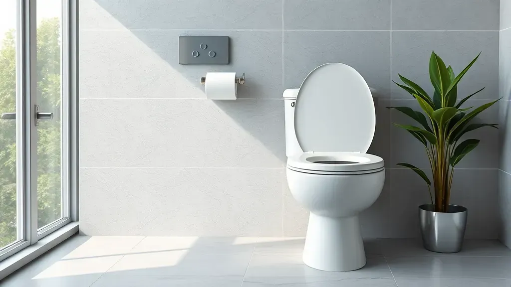 Toilet installation project in Jupiter, FL with plumbing tools and a newly fitted toilet in a modern bathroom.