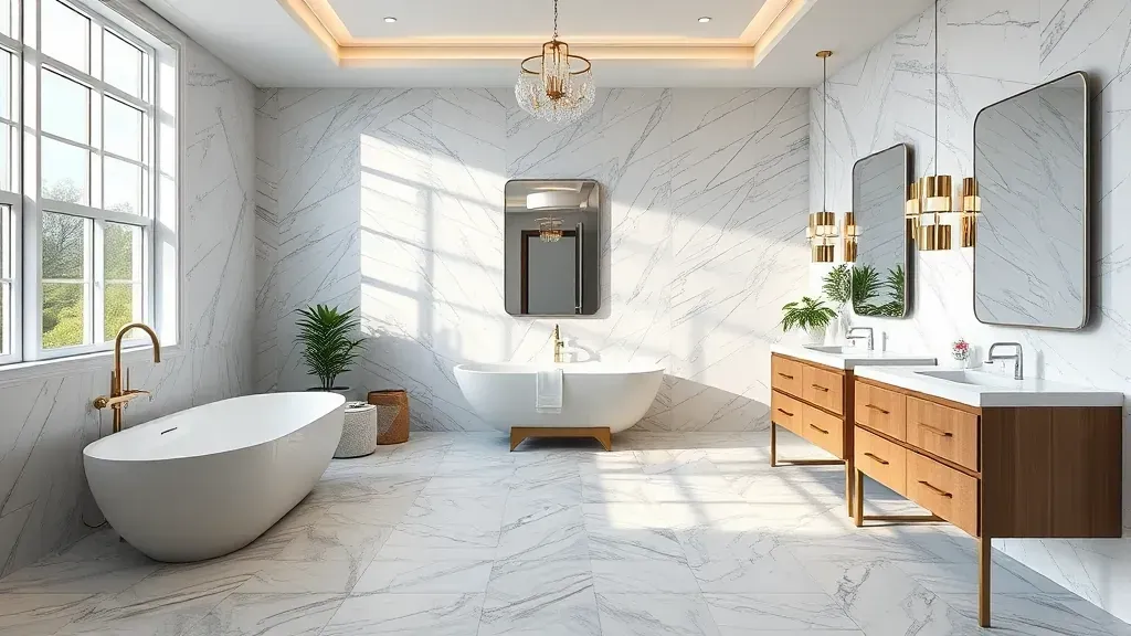 Bathroom flooring projects in Jupiter, FL showcasing modern designs and materials for a stylish home renovation.