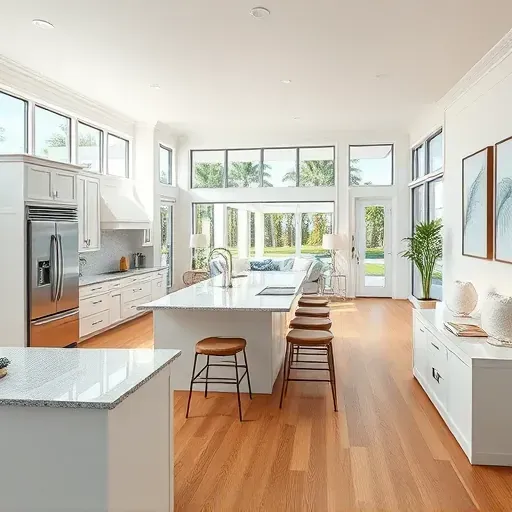 Stunning Boynton Beach open-concept living space featuring modern kitchen, bright decor, and integrated outdoor patio.