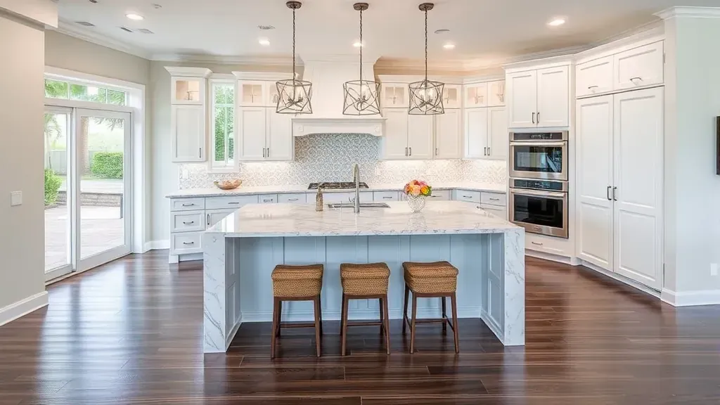Kitchen Island Installation projects in Jupiter FL showcasing modern designs and craftsmanship.