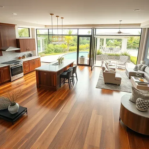 A stunning Whole-Home Remodeling project in Hypoluxo Island, featuring a modern living area with elegant design and lush views.