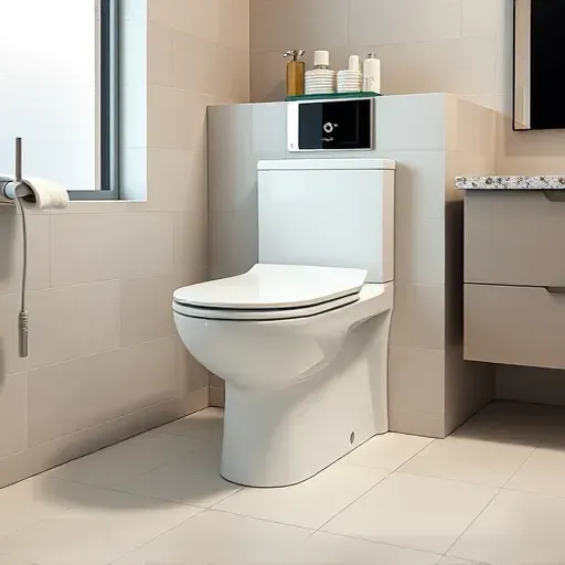 Completed modern toilet installed in a sleek Jupiter, FL bathroom with tiled walls, natural light, and minimalist fixtures.