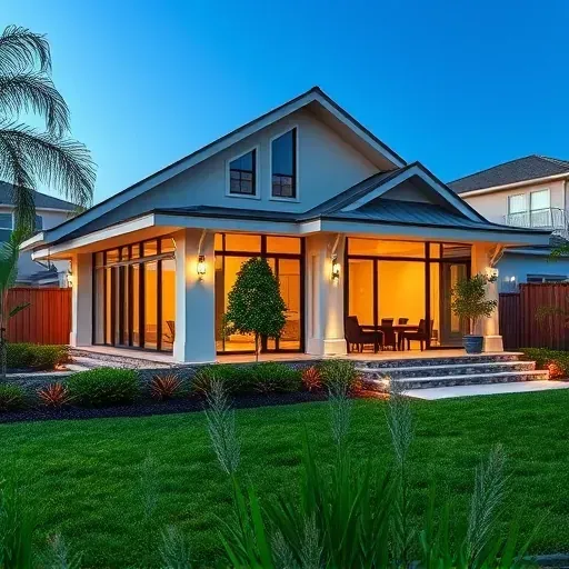 Beautiful completed home addition in Jupiter, Florida, with energy-efficient windows, lush landscaping, and seamless design.