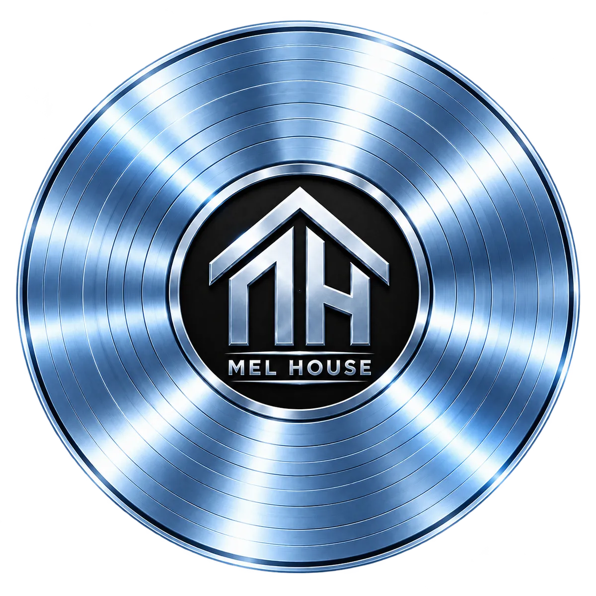 Icy-blue platinum record with MEL HOUSE logo representing Platinum sponsorship.