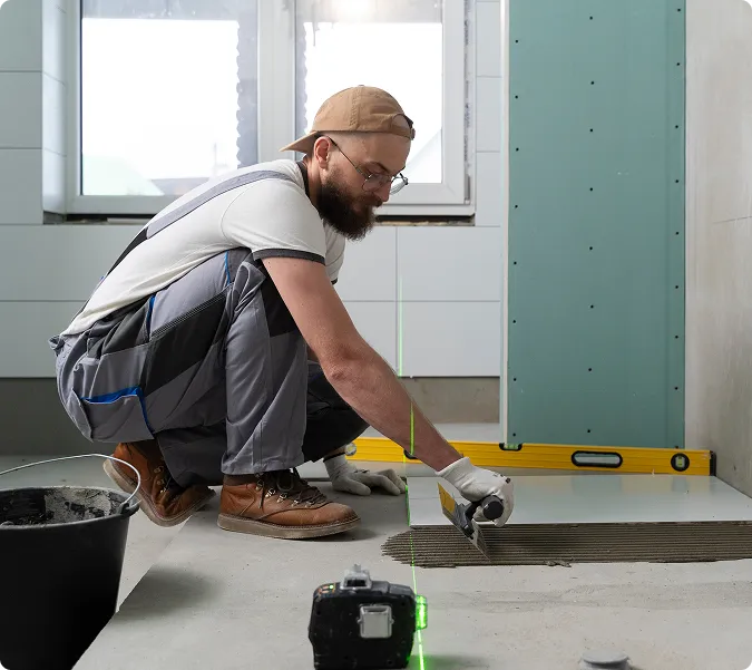 Professional inspection of a Rhode Island bathroom remodeling project