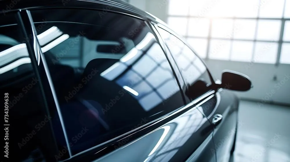 a close up of a car's side view mirror
