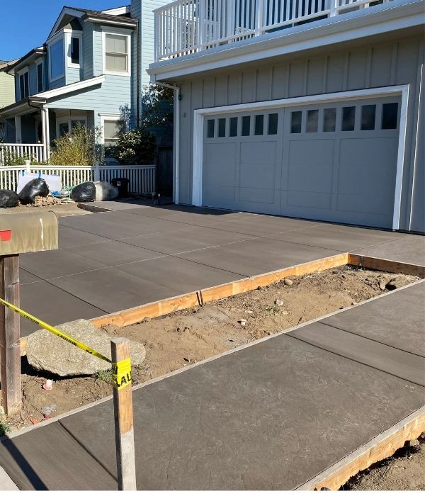 New concrete driveway installed by Resendiz M Construction in Santa Cruz County.