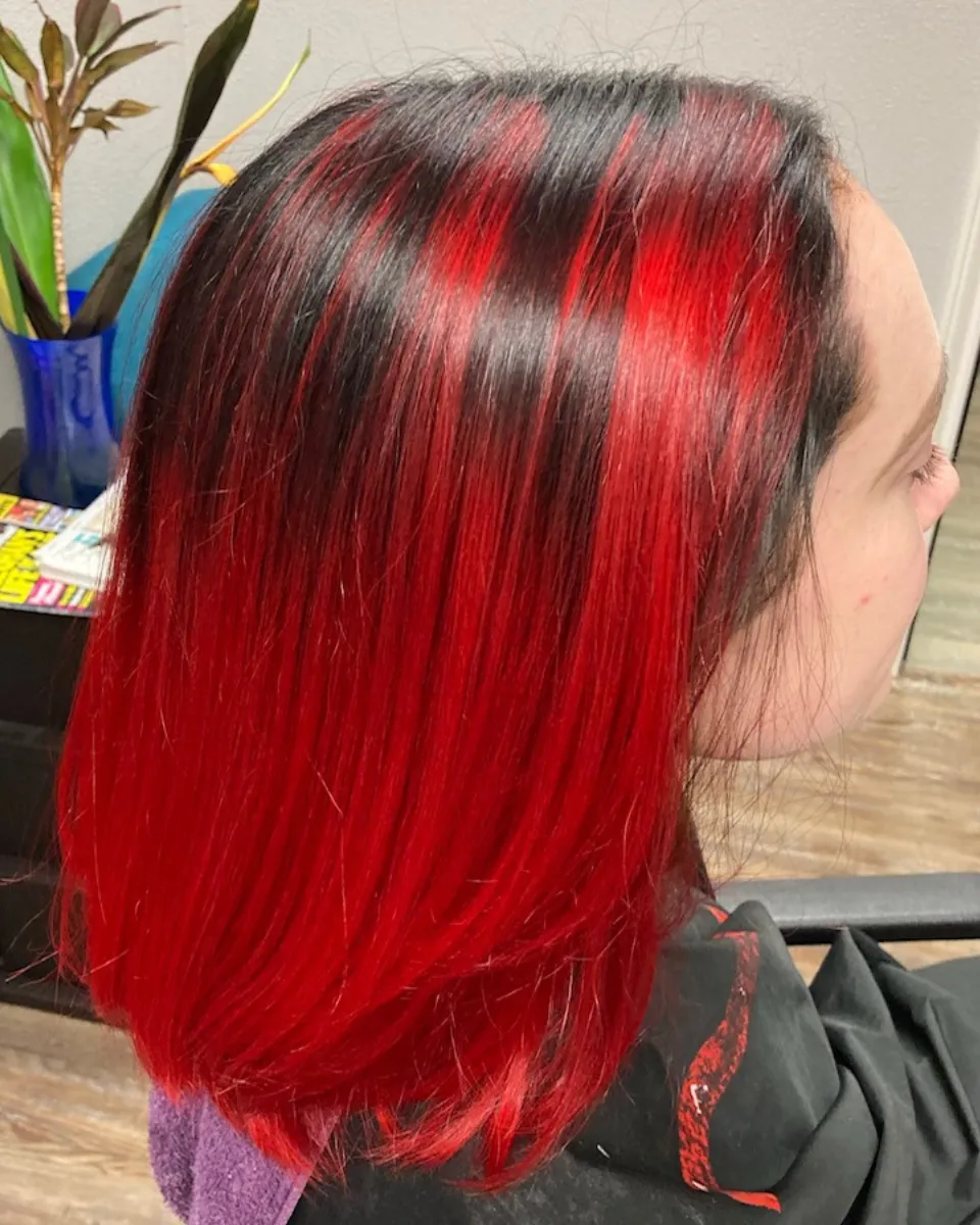 Red Balayage after pic