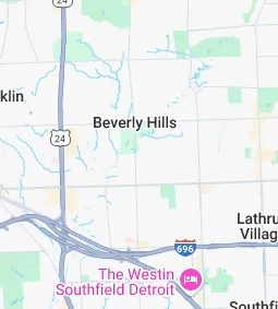 Google map of the beverly hills michigan area