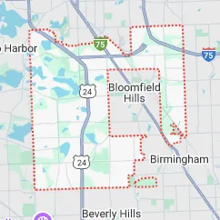 Google map of the bloomfield township michigan area