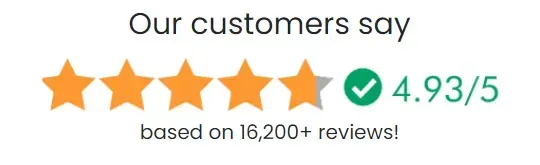 4.93/5 star ratings