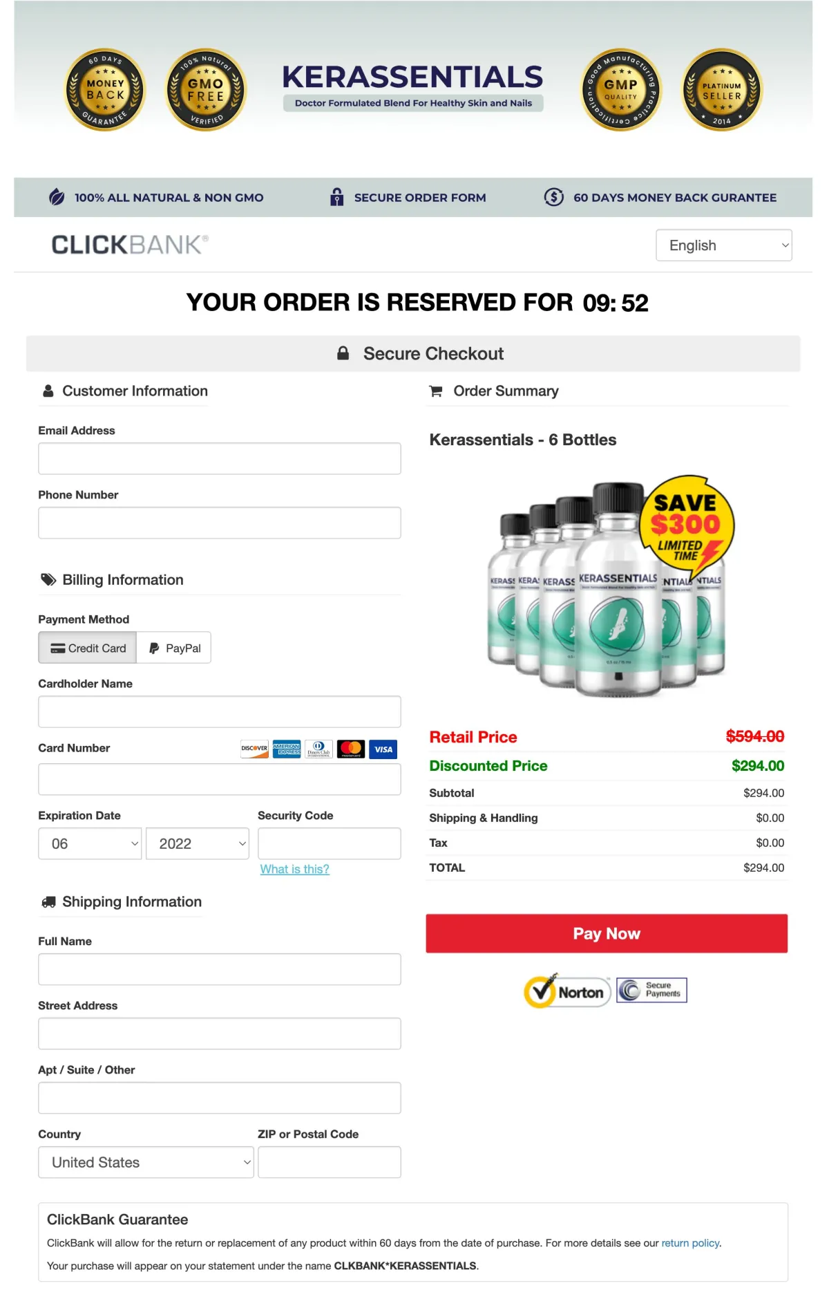 kerrassential checkout page