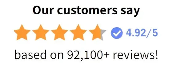 4.92/5 reviews based on 92100+ custmers