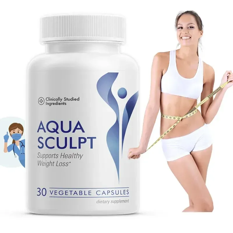 aquasculpt 1 bottle with flat belly girl in the background