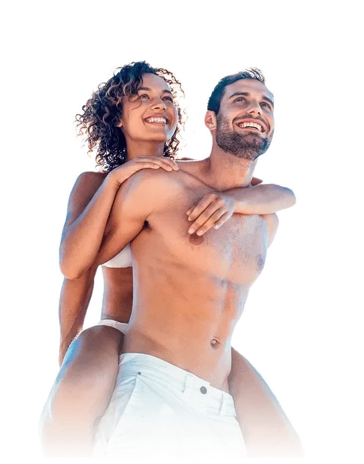 fit and happy couple after losing weight