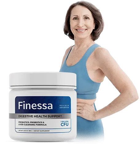 a healthy lady with finessa bottle