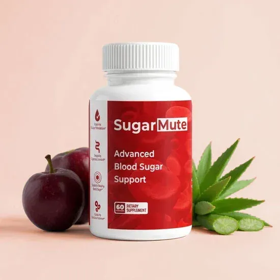 sugarmute 1 bottle with ingredients in background
