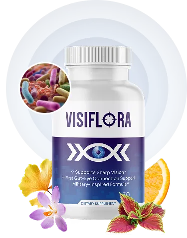 VisiFlora with ingredients in background
