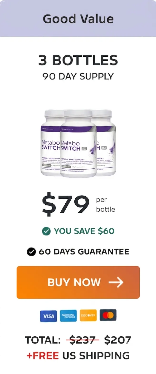 $69 per bottle price for 3 bottles