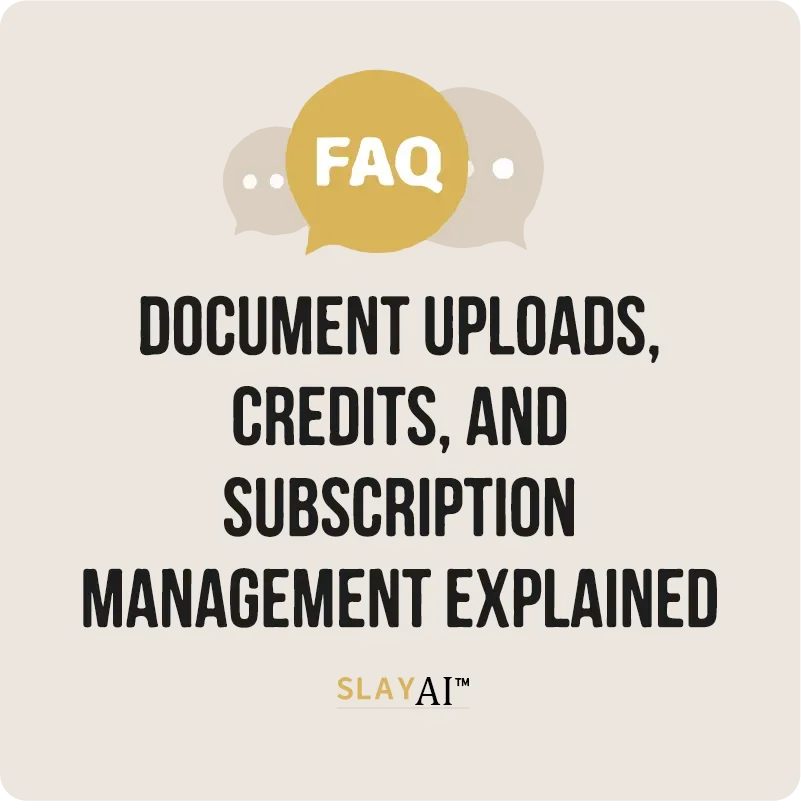 Document Uploads, Credits, and Subscription Management Explained
