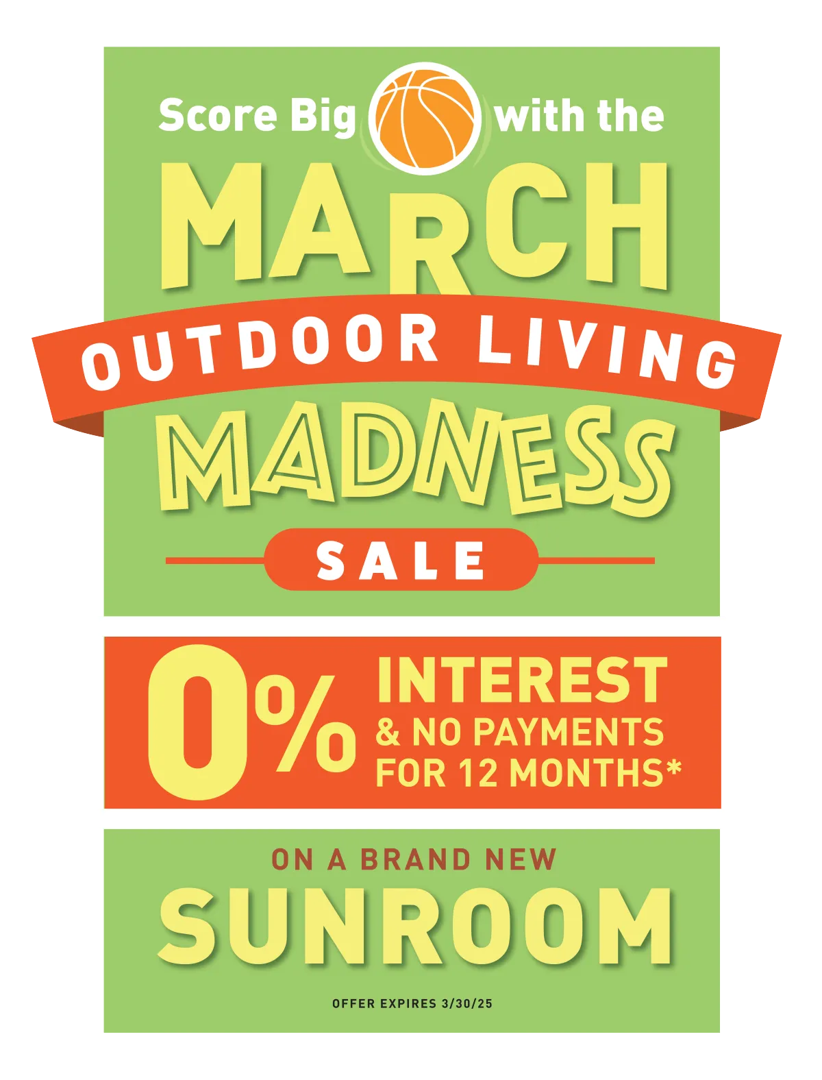 Made in USA Octoberfest Oasis Sales Event 10% off plus 25% off installation or 0% interest and no payments for 12 months* on a brand new Sunroom. Offer expires10/31/24 +*See Full Details