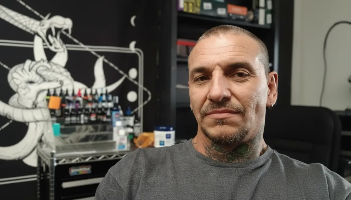 Portrait of Shane M. Evans, tattoo artist at A1 Tattoo