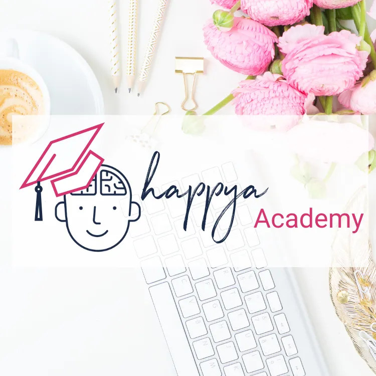 Happya Academy Logo Keyboard Pink Peonies